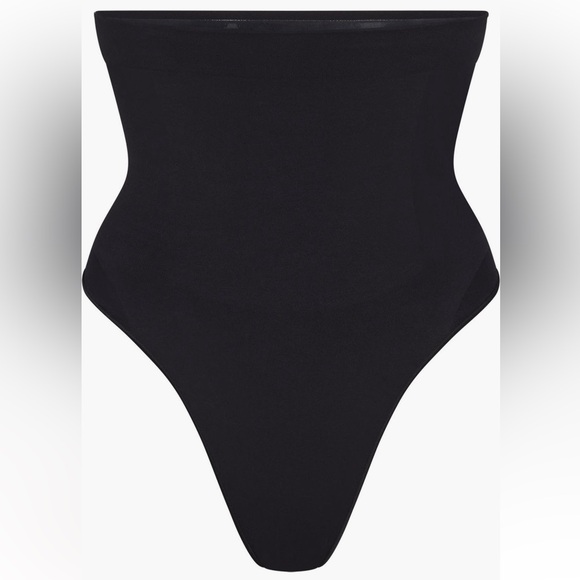 SKIMS High Waisted Thong Shapewear Black Size M NWT Small Flaw - Picture 1 of 6
